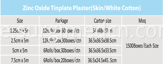 Zinc Oxide Adhesive Tinplate Tape Size And Package